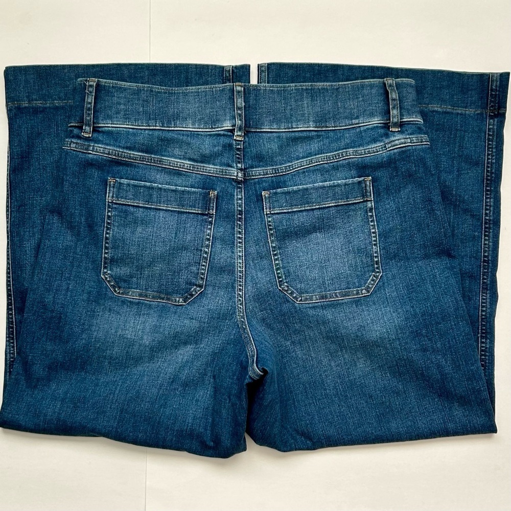 Spanx Cropped Wide Leg Jeans with Patch Pockets Sailor Pull On Size 1X - Picture 8 of 12
